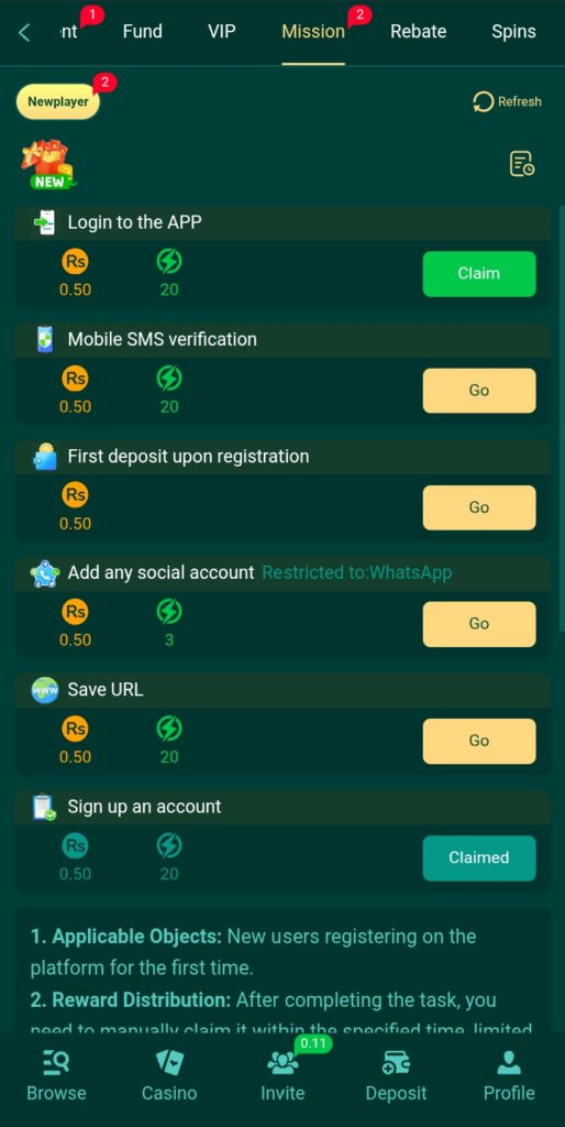 2go game new player bonuses